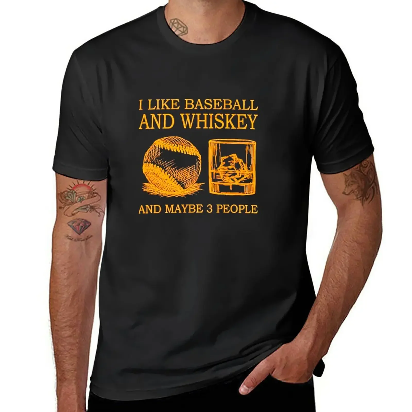 

I like baseball and whiskey and maybe 3 people shirt-art-width-4000px T-Shirt hippie clothes sports fans T-shirts for men cotton