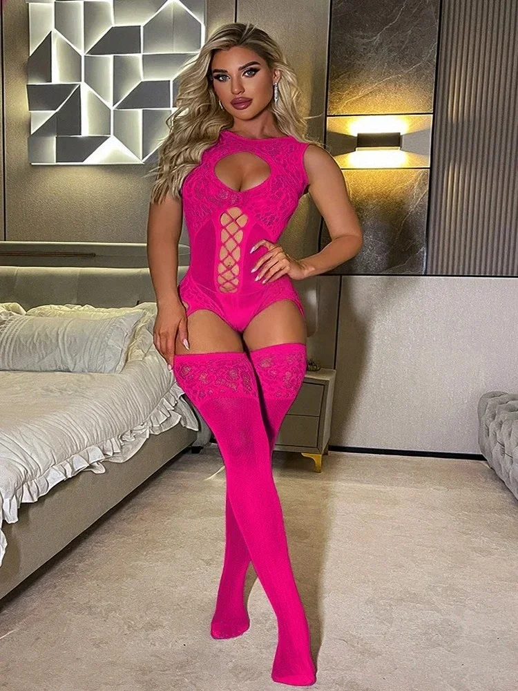 Sexy Hot Sleepwear Lingerie Sheer Babydoll Underwear Fishnet Body Stocking Chemises Catsuit Bodysuit Plus Size Nightgown Teddies - view 3