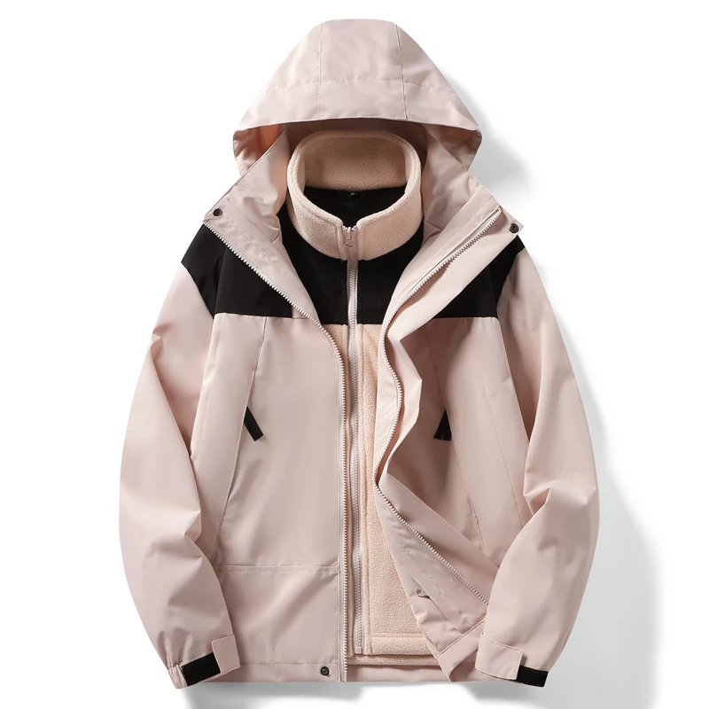 Mode coupe-vent femmes automne hiver Trench manteaux à la mode détachable alpinisme costume chaud manteau coupe-vent veste E12537