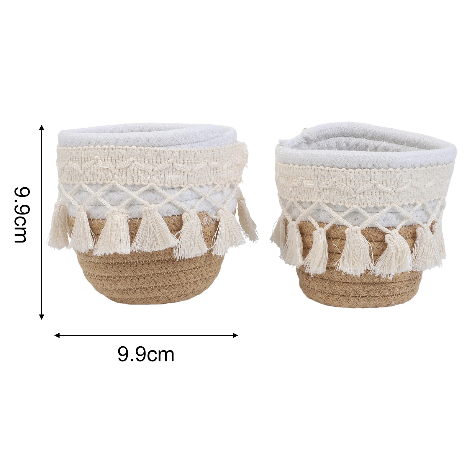 

2 шт. круглая настольная корзина для хранения с украшением из кисточки для кистей для макияжа, косметики и органайзера для мелких предметов