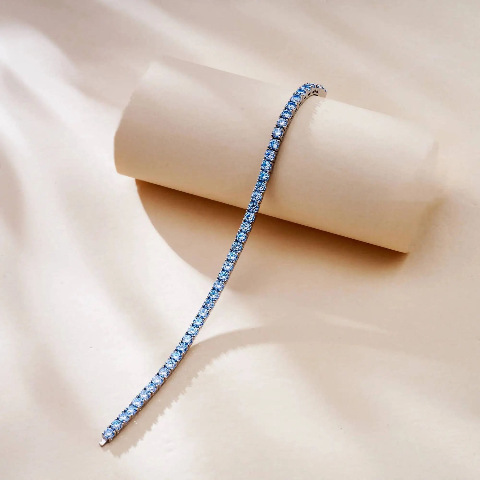 TY Moissanit-Tennisarmband, 925er Silber, versteckter Verschluss, GRA-zertifizierter Labordiamant, 18 Karat Hochzeitsarmbänder für Damen und Herren – Detail 8