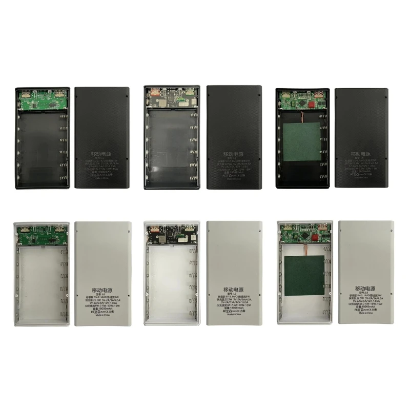 6x18650 Battery Holder Shells Power Bank Case Plastic Shells Charger Power Bank Shells Protectors DIY Box Soldering Free