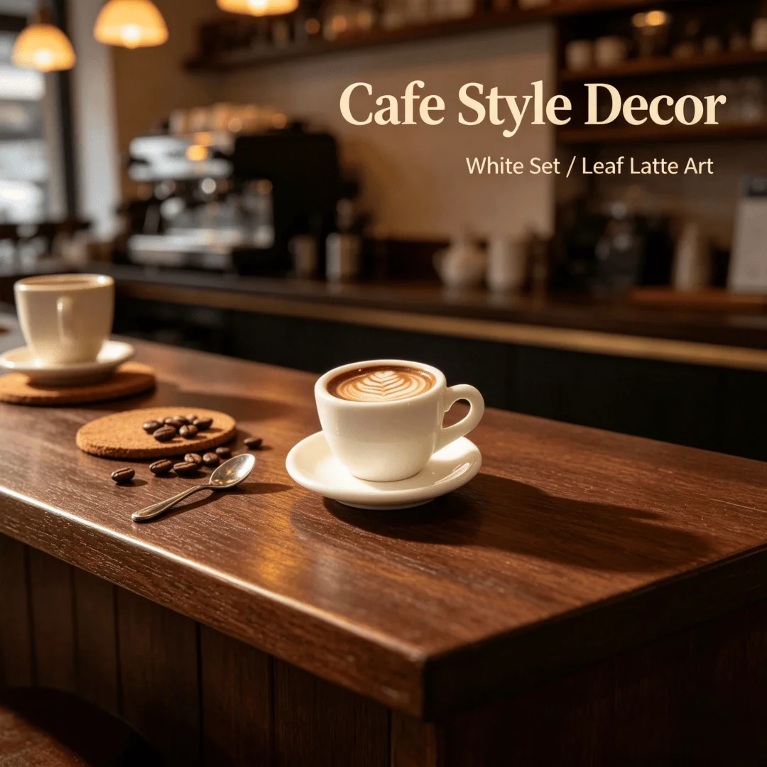 Simulated Coffee Cup Miniature Food Play Tableware Set DIY Resin Food Play Coffee Plate