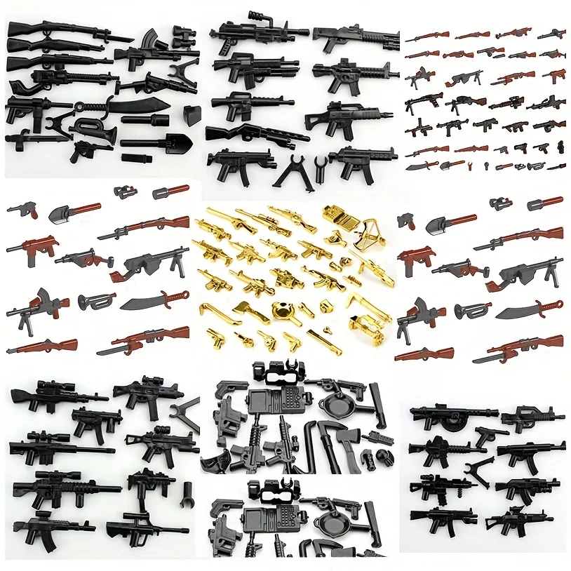 

Army Guns Bricks Weapon Pack Pieces Blocks Soldiers Figure Accessories Parts Diy Moc Bricks Accessories Ww2 Military Gun Toys