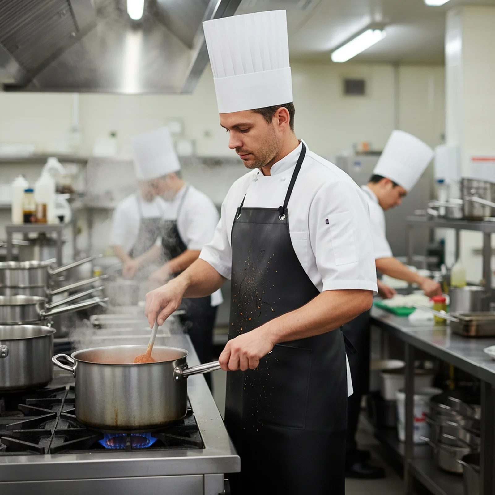 

Водонепроницаемый маслостойкий фартук из ПВХ, черный, утолщенный, устойчивый к кислотам и щелочам, для использования на кухне и в сфере общественного питания