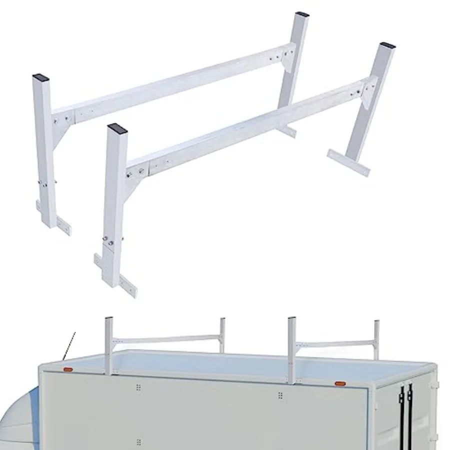 

Регулируемая стойка-лестница для прицепов для фургонов и открытых закрытых прицепов, диапазон ширины от 51,2 до 81,1,, емкость 400 фунтов, крыша из алюминиевого сплава