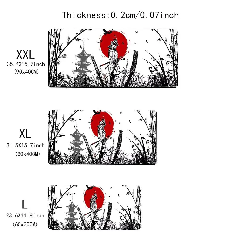 

Stylish Japanese Samurai Pattern Mouse Pad - Non-Slip Rubber Base, Washable, Fit for Work, Gaming & Office Spaces