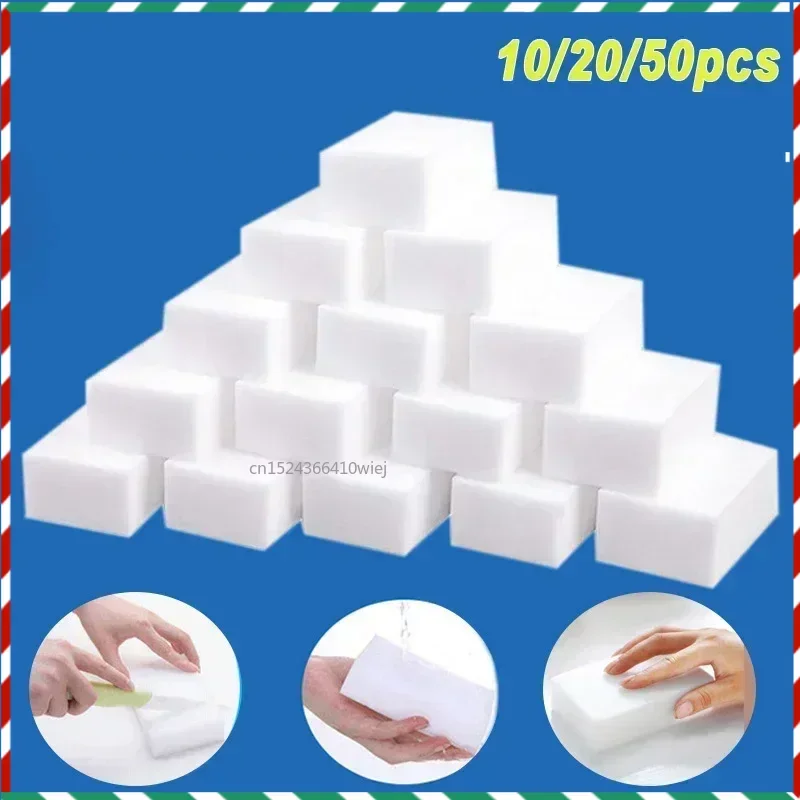 

10/20/50Pcs Magic Sponge Cleaner Multi-functional Melamine Cleaning Sponge for Kitchen Dish Pot Household Bathroom Cleaning Tool