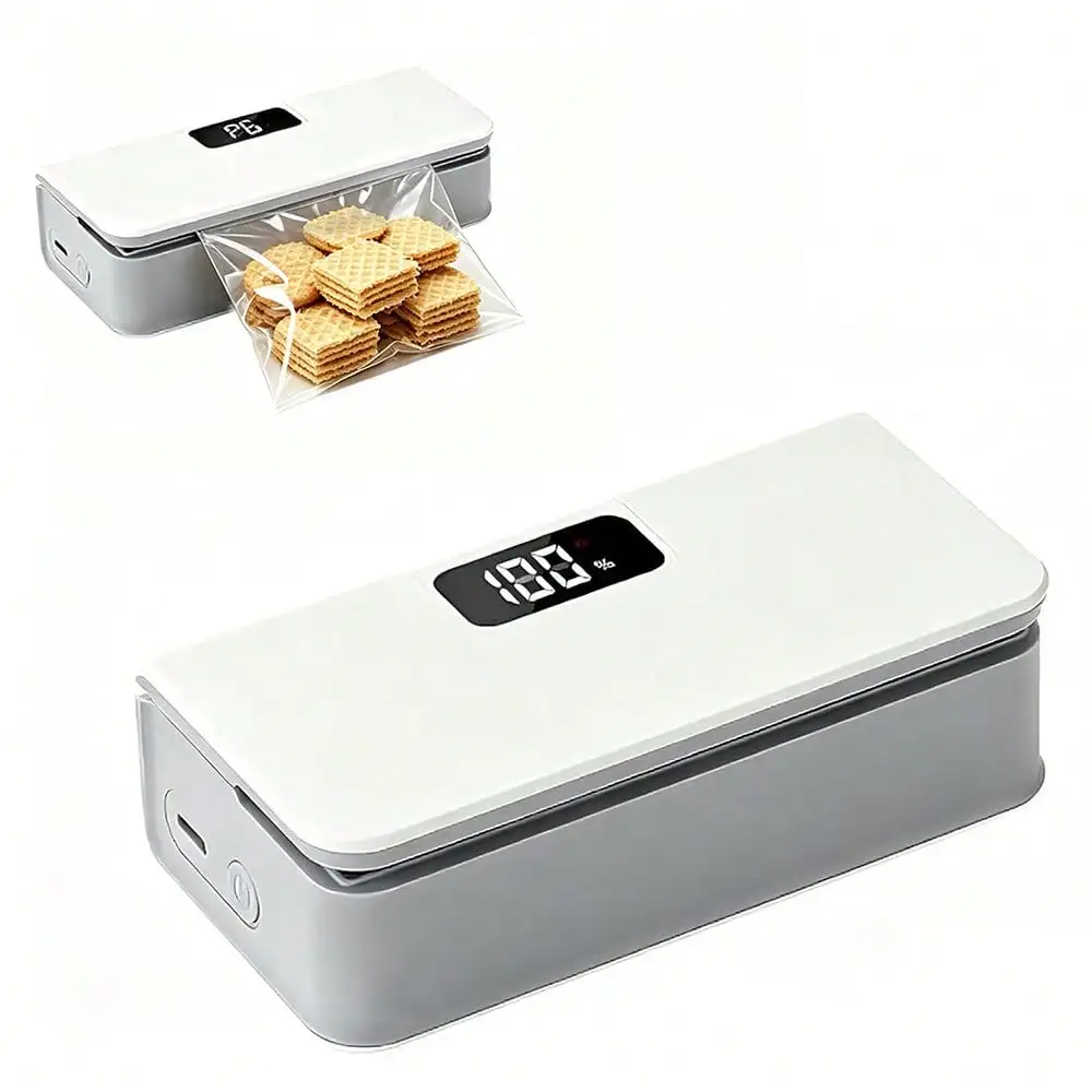 Mini Bag Sealer,6-Speed Adjustment And LED Display,Portable Mini Bag Sealer With Cutter And Magnet,No Preheating Required,9.5cm Sealing Width