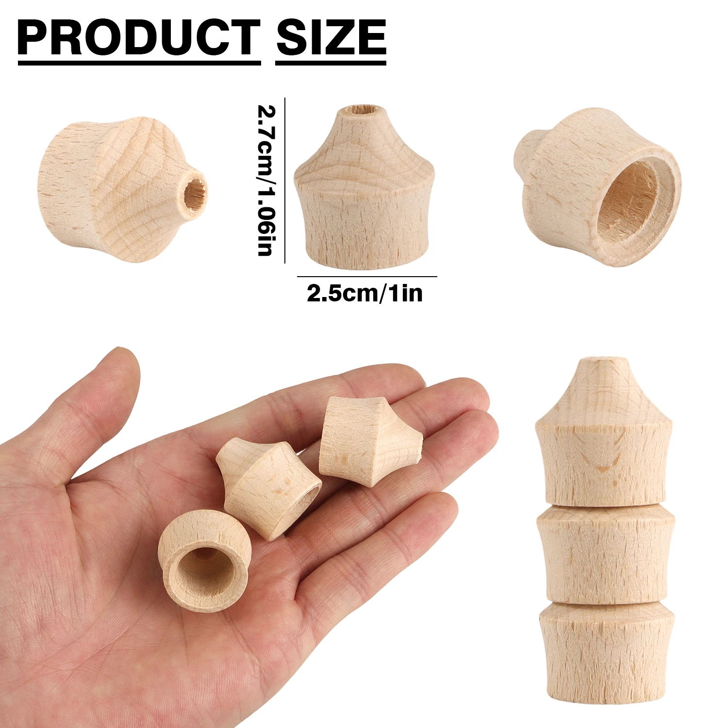 20Pcs/set Unfinished Natural Wood Craft Hat Manual Wooden Toys Dolls Crafts DIY Paint Stain Kid\'s Party Wedding Home Decor