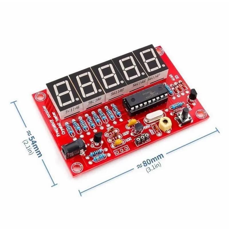 HLZS-4X DIY Digital LED Frequency Counter 1Hz-50Mhz Crystal Oscillator Meter Tester Kit Five-Digit Digital Tube Display