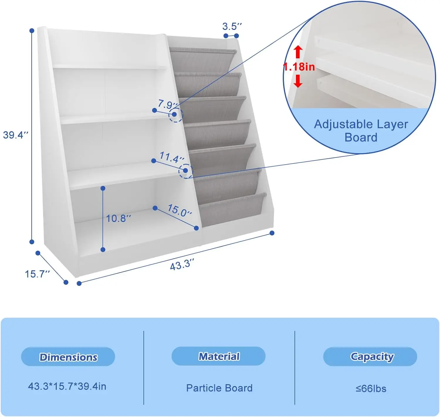 Crianças estante de madeira brinquedo armazenamento organizador armário crianças estante criança bebê estilingue livro rack prateleira ajustável para jogar