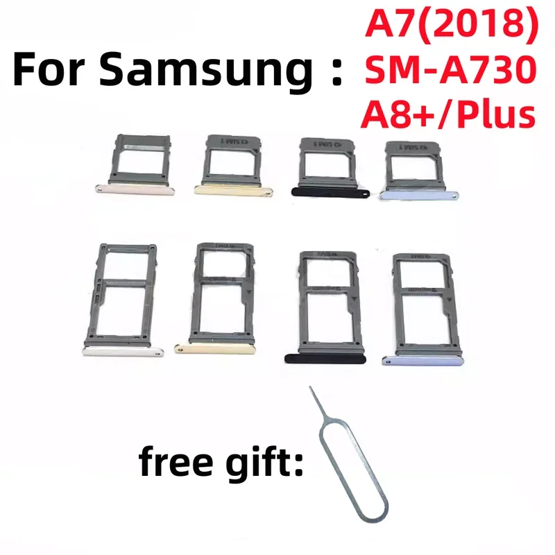 SIM card SD card tray chip slot casing card holder for Samsung Galaxy A7(2018) sm-a730ds/f/x A8 a8plus drawer chips card tray