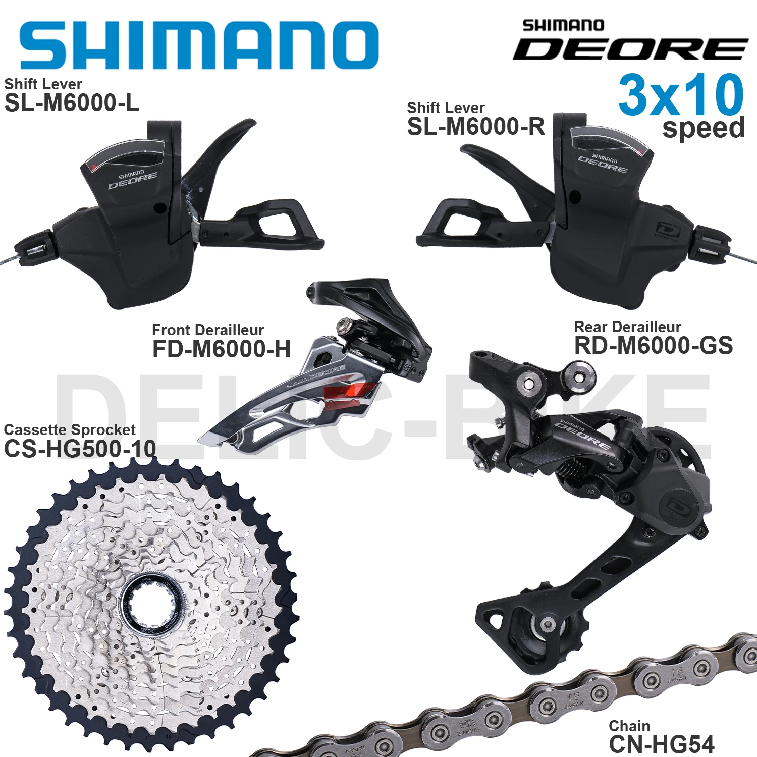 AliExpress Shimano SHIMANO DEORE M6000 3x10v Groupset with SL-M6000 FD-M6000 RD-M6000 CS-HG500-10 CN-HG54 3x10-speed Original