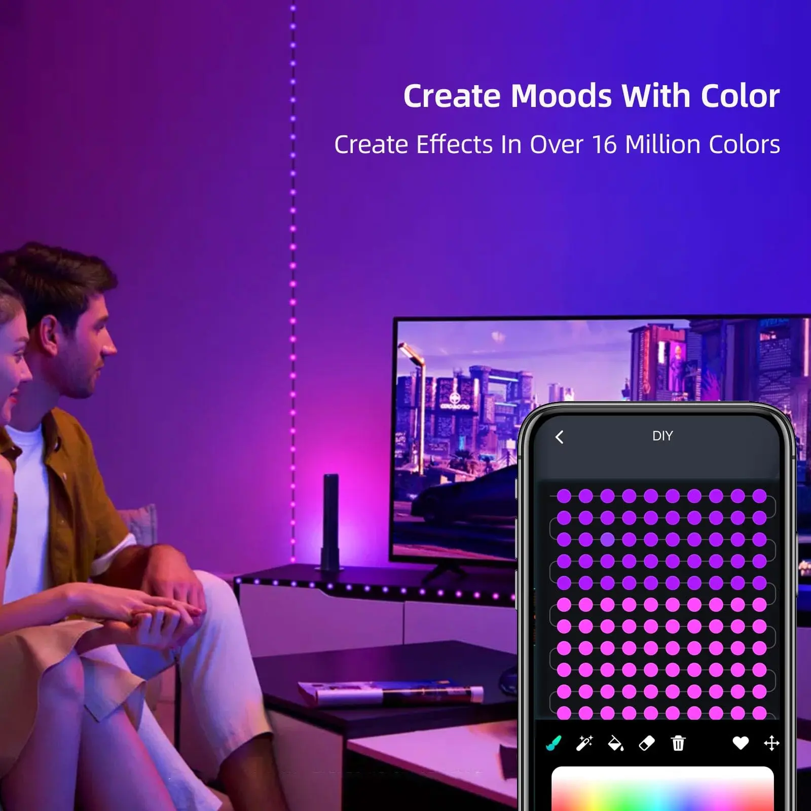 USB Fairy Lights Bluetooth LED String Fairy Lights Dreamcolor RGBIC Party Christmas Lights Wedding Decoration Garland