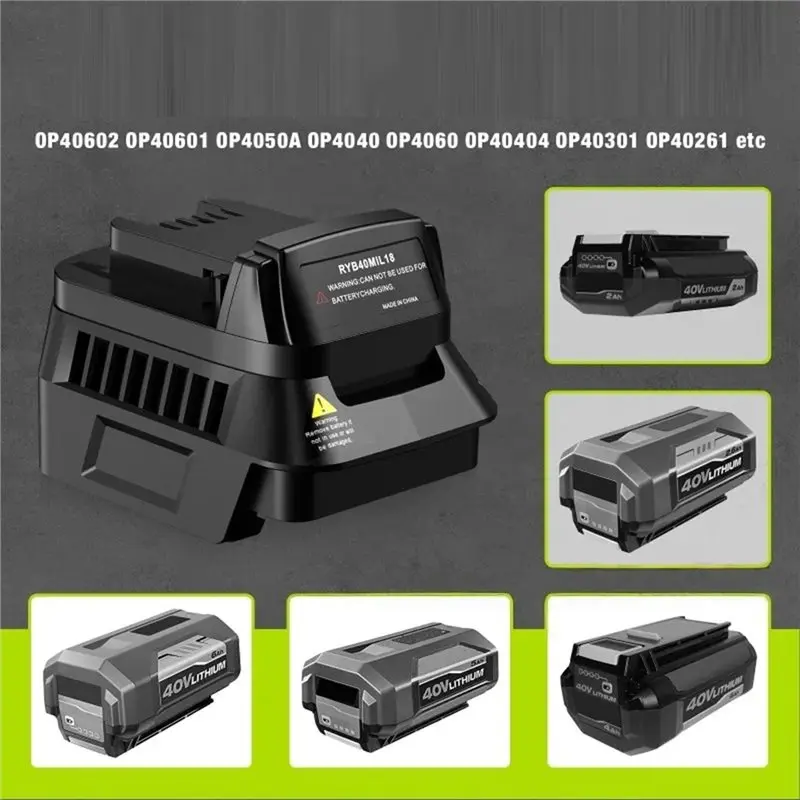A92Z For Ryobi For 18V Battery Adapter RYB40MIL18 Converts 40V Li- Battery