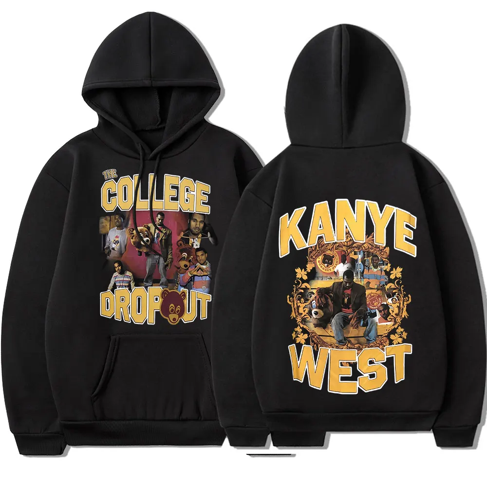 

Худи Kanye West с капюшоном для колледжа, свитшоты с выходным музыкальным альбомом, мужской женский спортивный костюм в стиле хип-хоп 90-х, винтажный пуловер, уличная одежда, худи