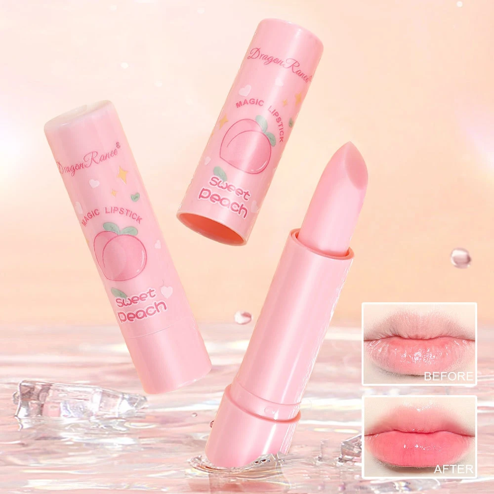 Color Changing Lip Balm Moisturizing Moisturizing Color Changing Lipstick Fruit Peach Pink Lipstick Lip Jelly