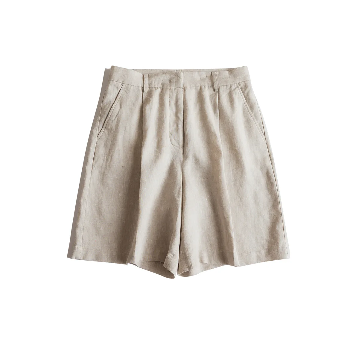 Pantaloncini larghi a vita alta casual tinta unita da donna estivi