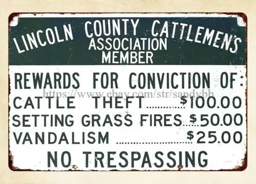 vintage signs COUNTY CATTLEMEN'S ASSOCIATION NOTICE SIGN metal tin sign