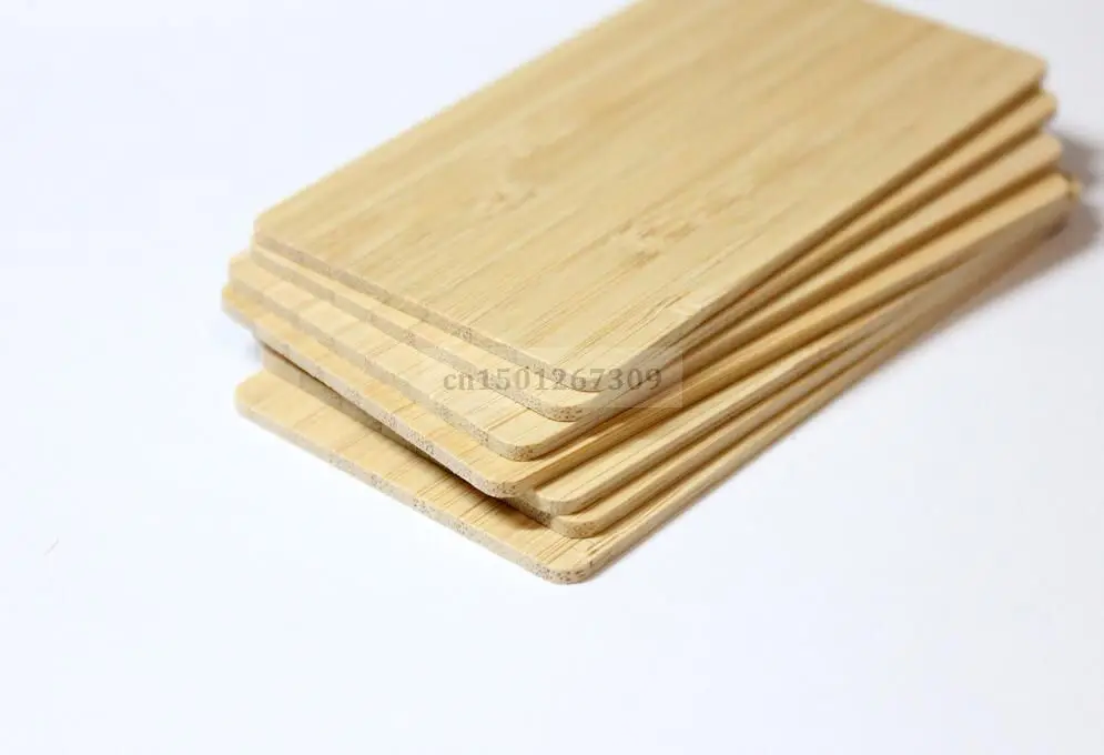 

Thickness 2mm Unfinished Bamboo Business Card Rectangular Cutouts For DIY Craft Project Laser Engraving