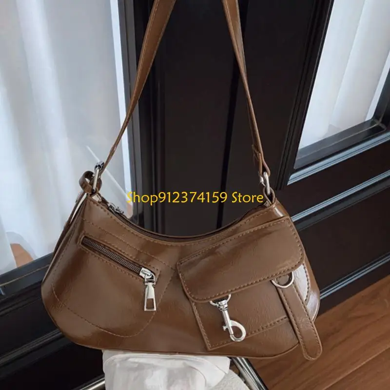 

G5AE Fashionable PU Armpit Bag For Women Ergonomic Underarm Bags Eleagnt Evening Bag