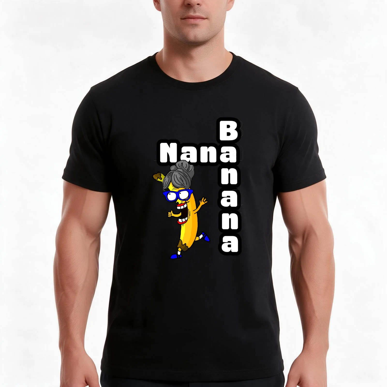 Nana Banana - Perfect Mothers Day Gift T-Shirt, Summer Casual Cotton Tee, Oversized Streetwear Tops, Vintage Graphic Print