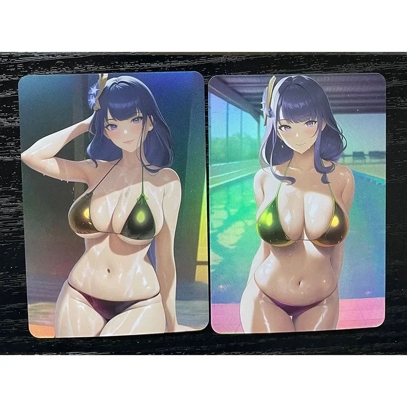 Anime Goddess Story DIY ACG Laser Flash Card Yelan Shenhe Beelzebul Toys for boys Collectible Cards Christmas Birthday Present