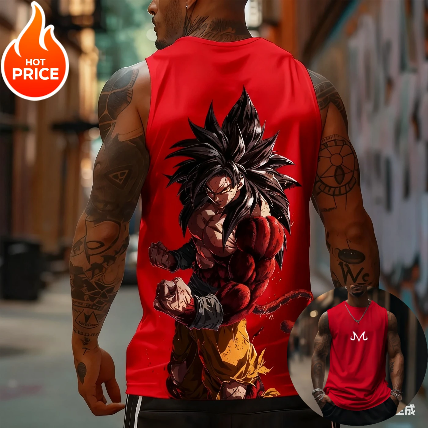 Son Goku Anime Dragon Ball Super Saiyan Harajuku Primavera Verano camiseta sin mangas Casual deportes Fitness camisa sin mangas de algodón puro Y2K