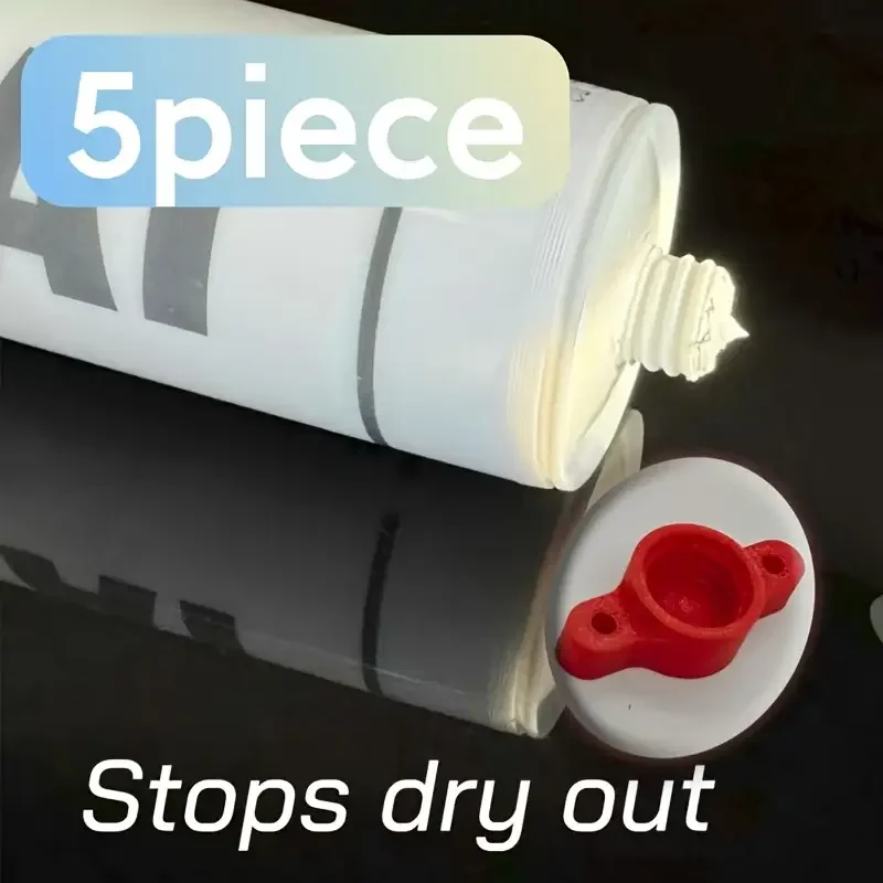 5pcs Leak-Proof Plastic Caps, Reusable Covers to Prevent Drying for Silicone, Glue & Sealant Tubes