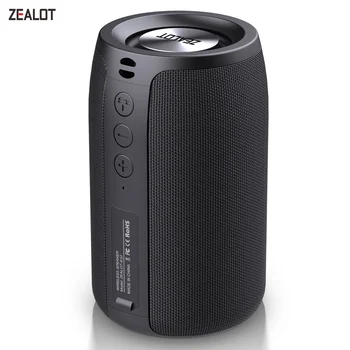 ZEALOT S32 Portable Wireless Speaker Subwoofer Stereo Waterproof Powerful Column Outdoor Speakers Boom Box TF Card & AUX Audio