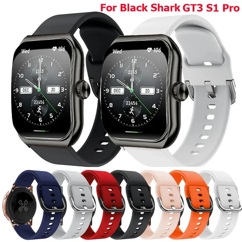 22 مللي متر حزام ساعة سيليكون لساعة القرش السوداء GT3 الرياضة سوار حزام Smartwatch ل الأسود القرش S1 برو معصمه حزام كوريا