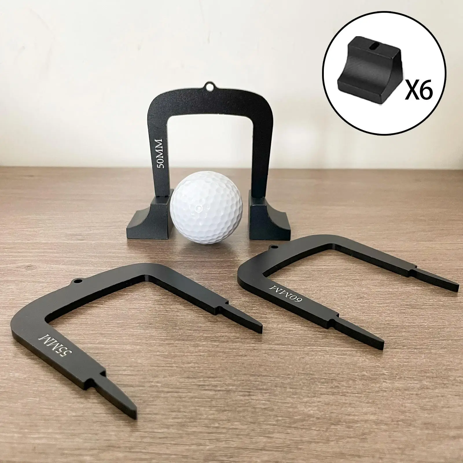 3x Golf Putting Gates Metal Differently Sized Golf Training Aid Putt Gates Goal Gate Putter Gates with Bases for Indoor Outdoor