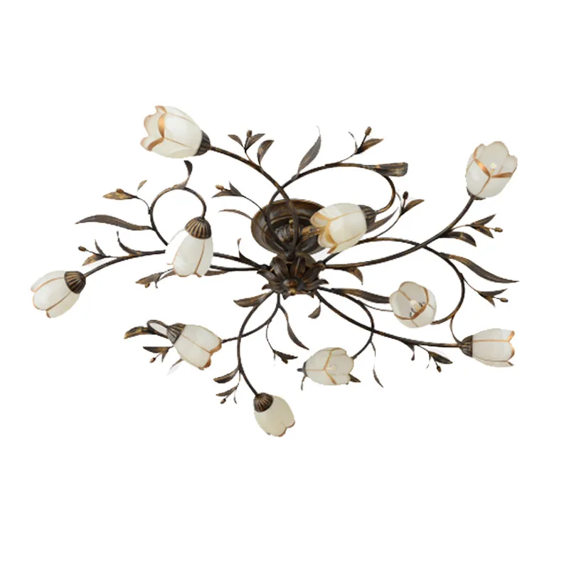 lamp ceiling modern simple European retro living room bedroom lamp creative flower pastoral French lamp
