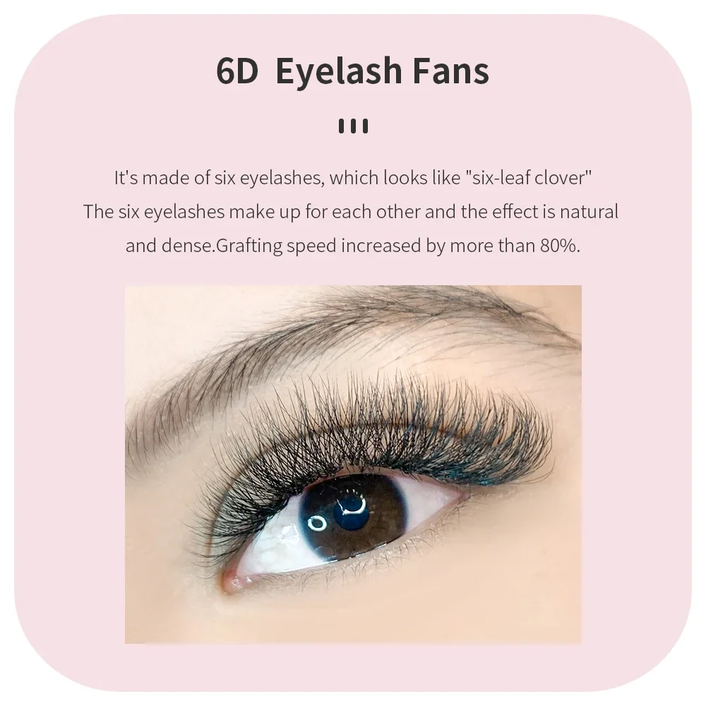 GAHAMACA 6D W Shape Lashes Extension Soft Individual Premade Volume Fan Blooming Eyelashes Makeup Tool