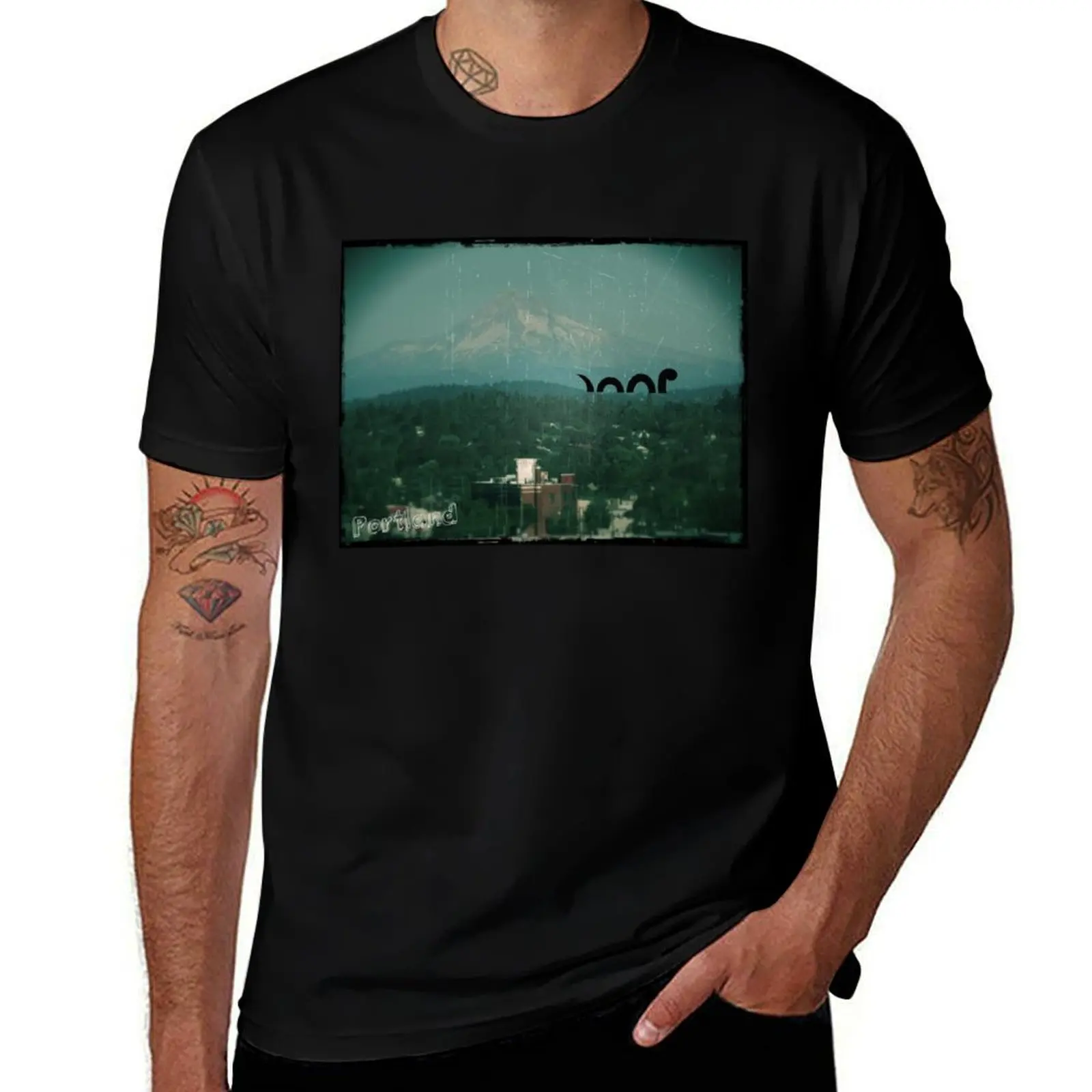 Portland Monster T-Shirt Vintage Style Printed Top T-Shirt