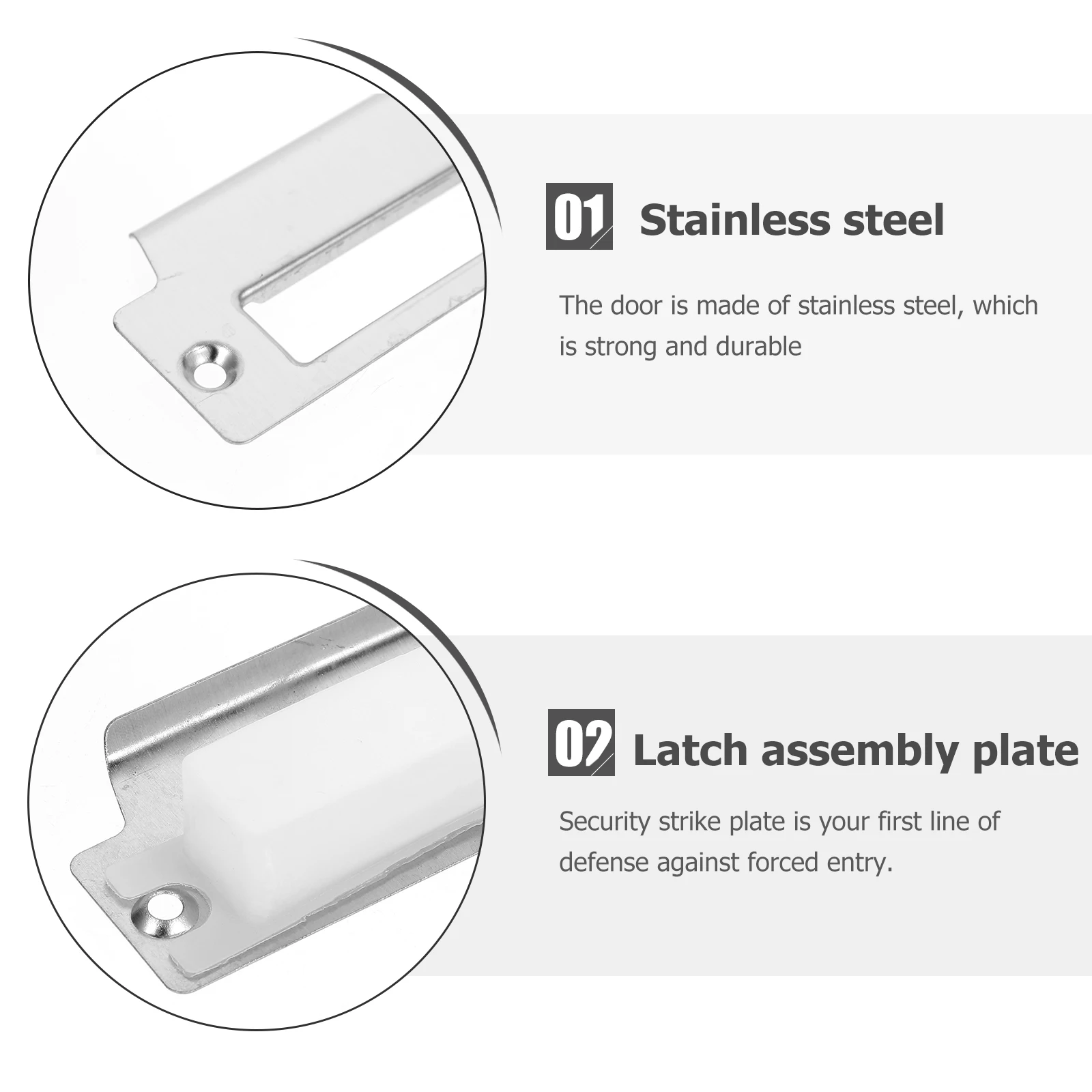 

1 set 1 Set Stainless Steel Security Strike Plate Reinforcement Metal Guard Home Jamb Repair Kit Door Lock Accessories Metal