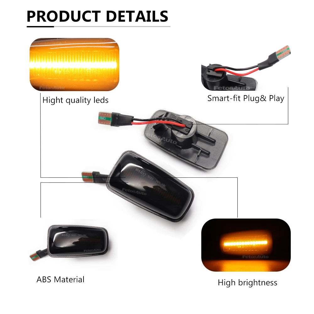 2PCS Led Dynamic Side Marker Turn Signal Light For Peugeot 306 106 406 806 Partner Expert Citroen Berlingo Jumpy Saxo