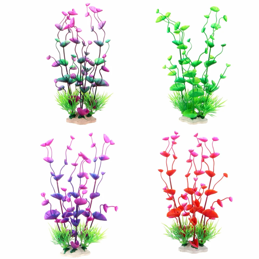 Artificial Fake Water Plants Underwater Plants Fish Tank Decoration Aquarium Landscape Green Purple Water Plants Landscaping