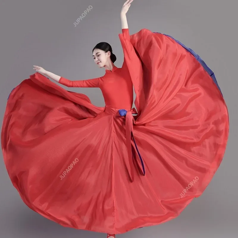 720 Degree Chiffon Skirt Ballet Dance Costume Women Gypsy Dancer Practice Wear Assorted Long Dance Skirt Women Party Dresses