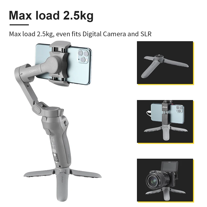 Ulanzi-trípode Super Mini para teléfono móvil, accesorio estabilizador de cardán para DJI OSMO 2 3 4 GoPro, 4 pulgadas, 1/4 pulgadas, ligero, MT-10