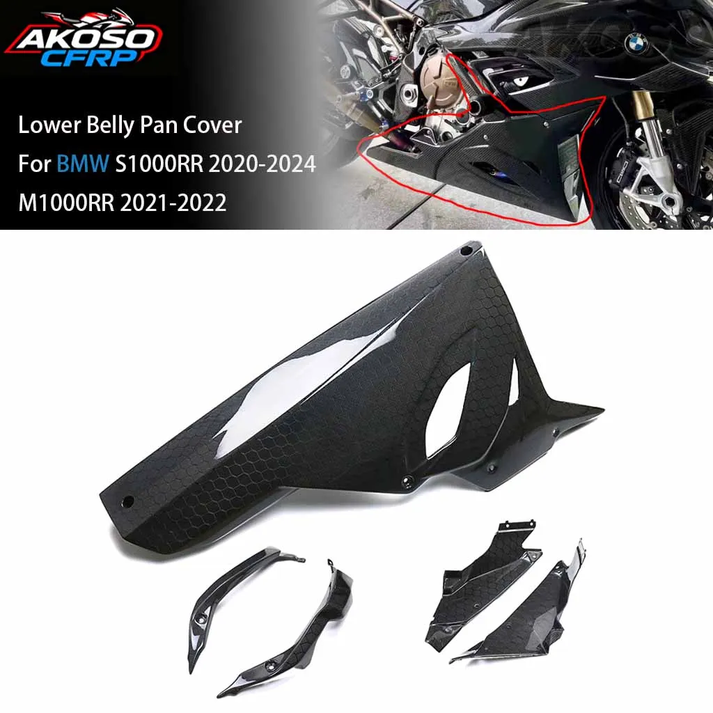 

For BMW S1000RR 2020-2024 M1000RR 2021-2022 3K Carbon Fiber Lower Belly Pan Motorcycle Accessories Parts Under Fairing Protector