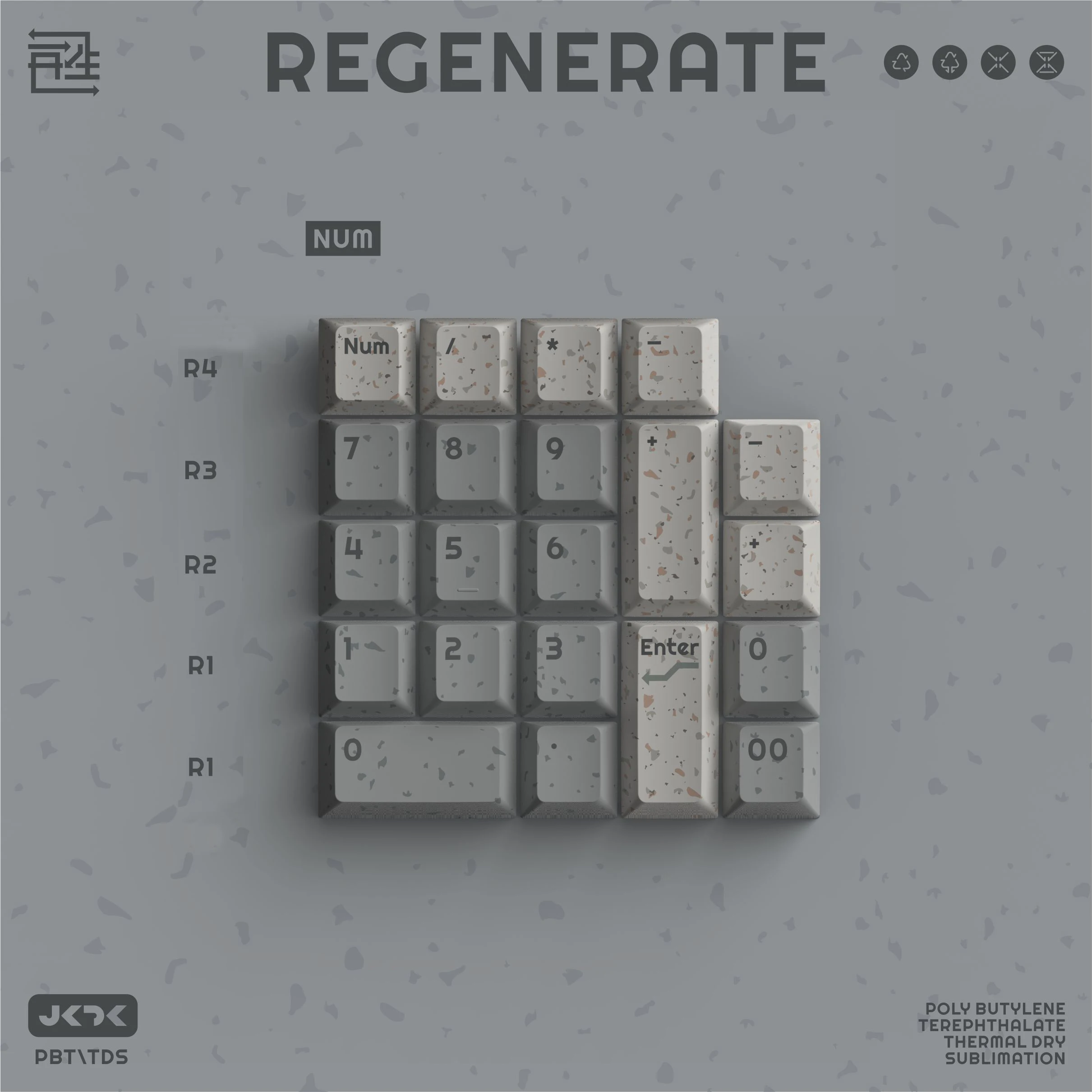 JKDK Studio Regenerate，PBT Sublimation original 68 980 75 87 104，Mechanical keyboard keycaps