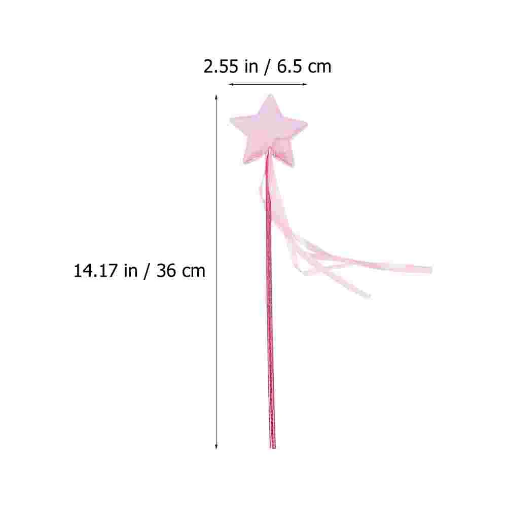 5Pcs Pentagram Fairy Wand Princess Accessories Delicate Girl Stick Angel Ab Cloth Star Wands Birthday Photo Prop Cute Fairy Wand