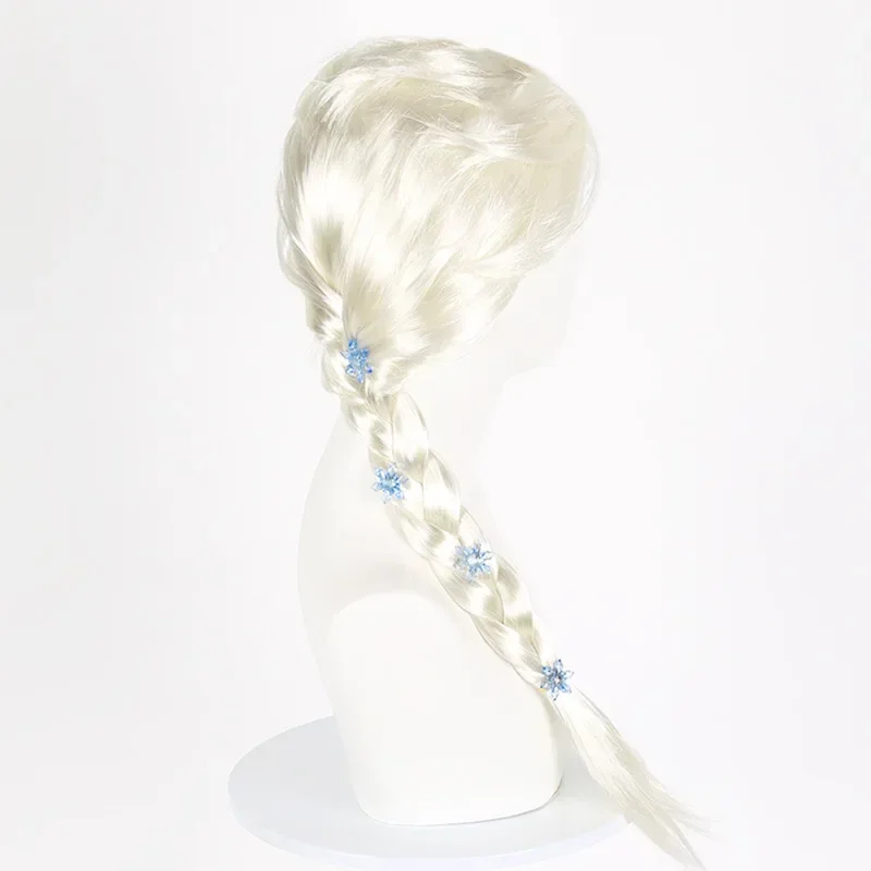 Long Platinum Blonde Synthetic Cosplay Wig - Snow Queen Style with Braid for Halloween & Dress-Up (Elsa Inspired) image 3