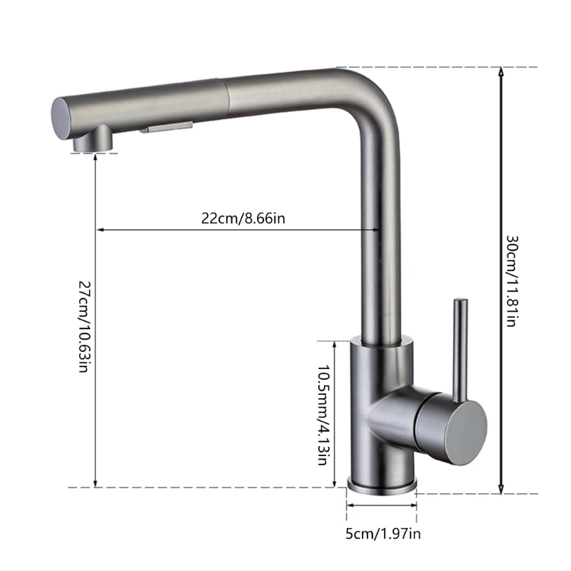 Vòi bếp lắp đặt đơn giản với vòi xoay 360 độ Bồn rửa chén sáng tạo bằng thép