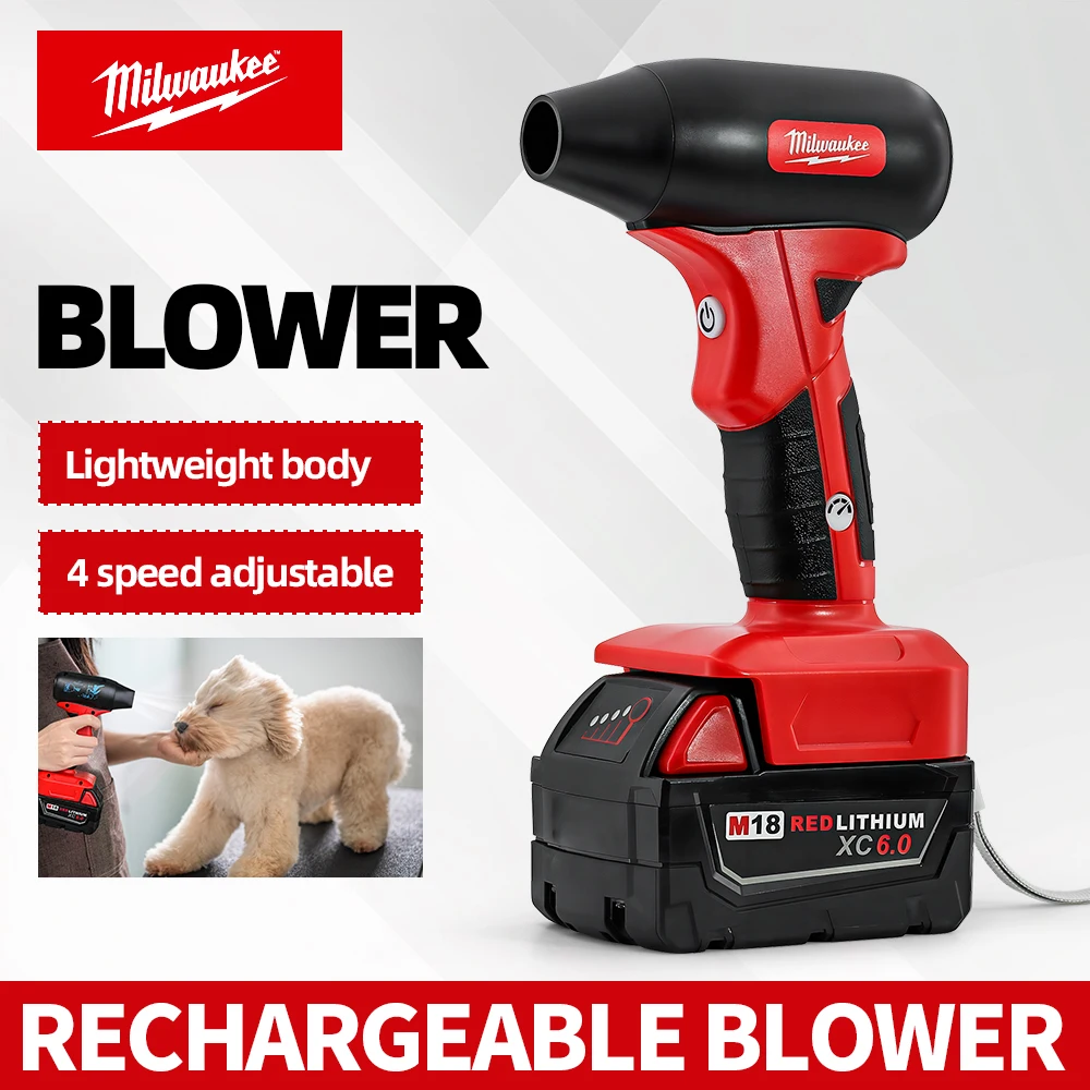 Milwaukee Mini Jet Blower Portable Violent Turbo Fan 130000RPM High speed 4-speed Adjustable Use Car and Home Cleaning Blower