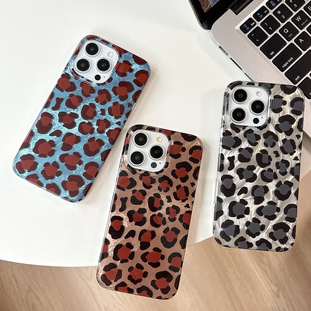 

Simple Fashion Smudge Leopard Print Phone Case for IPhone 16 15 14 Pro Max 16Pro 15pro 13 Fashion Shockproof Stylish Case Cover