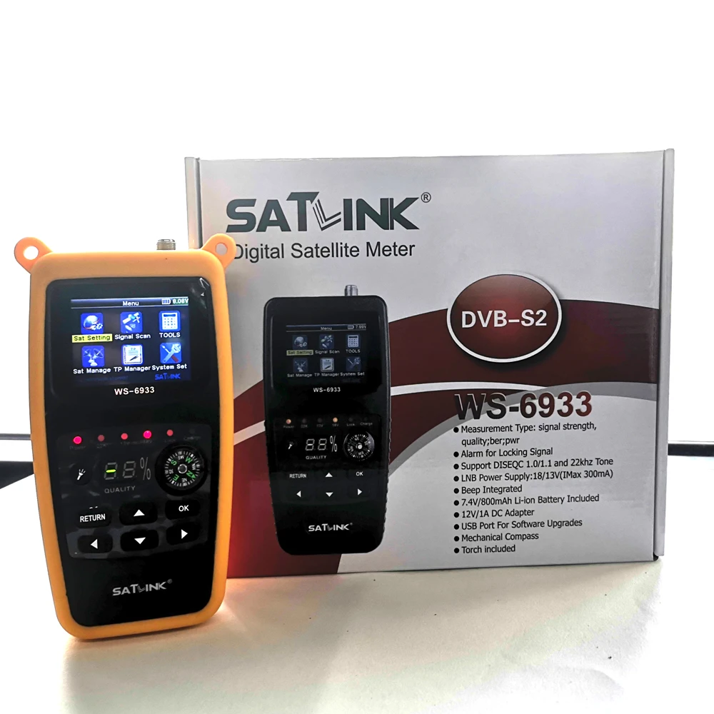DVB-S2 FTA C&KU Band Цифровой спутниковый искатель Satlink WS-6933 с 2,1-дюймовым ЖК-дисплеем WS 6933