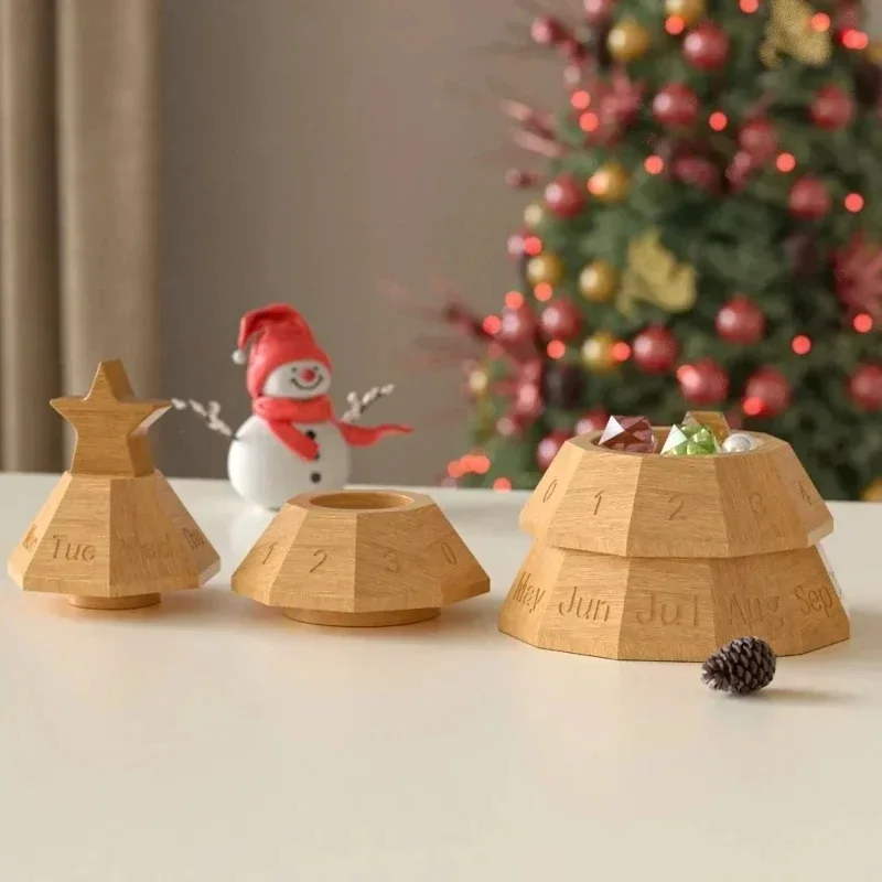 Stackable Christmas Tree Candle Jar Silicone Mold, Perpetual Calendar Storage Box DIY Crafts